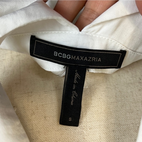 BCBGMaxAzria Irene Cut Out Halter Top Blouse. Black White Size Small #1273 - Picture 8 of 9
